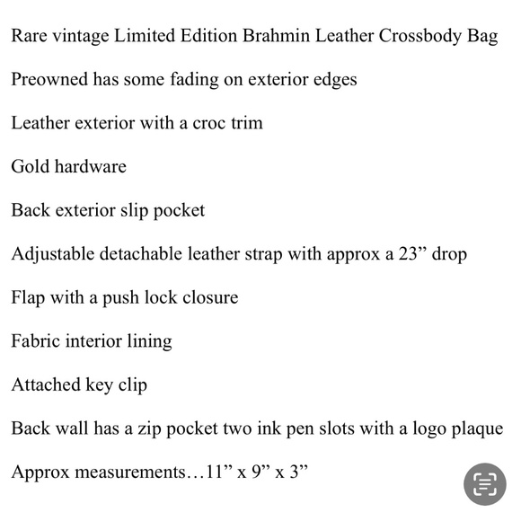 Limited Edition Brahmin croc embossed leather bag - Picture 15 of 16